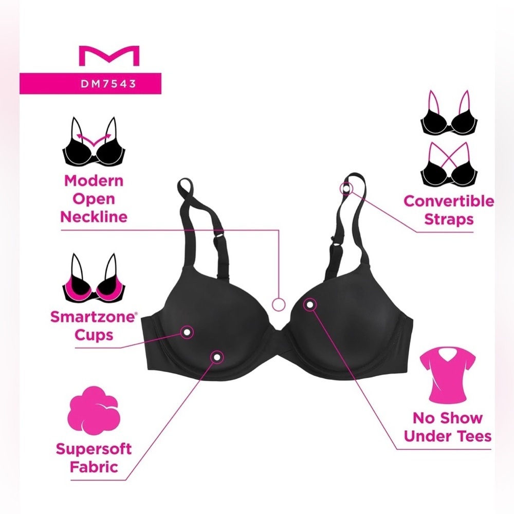 Maidenform Women's One Fab Fit Modern Demi Underwire T-Shirt Bra Beige 34C 2368 - Picture 5 of 9